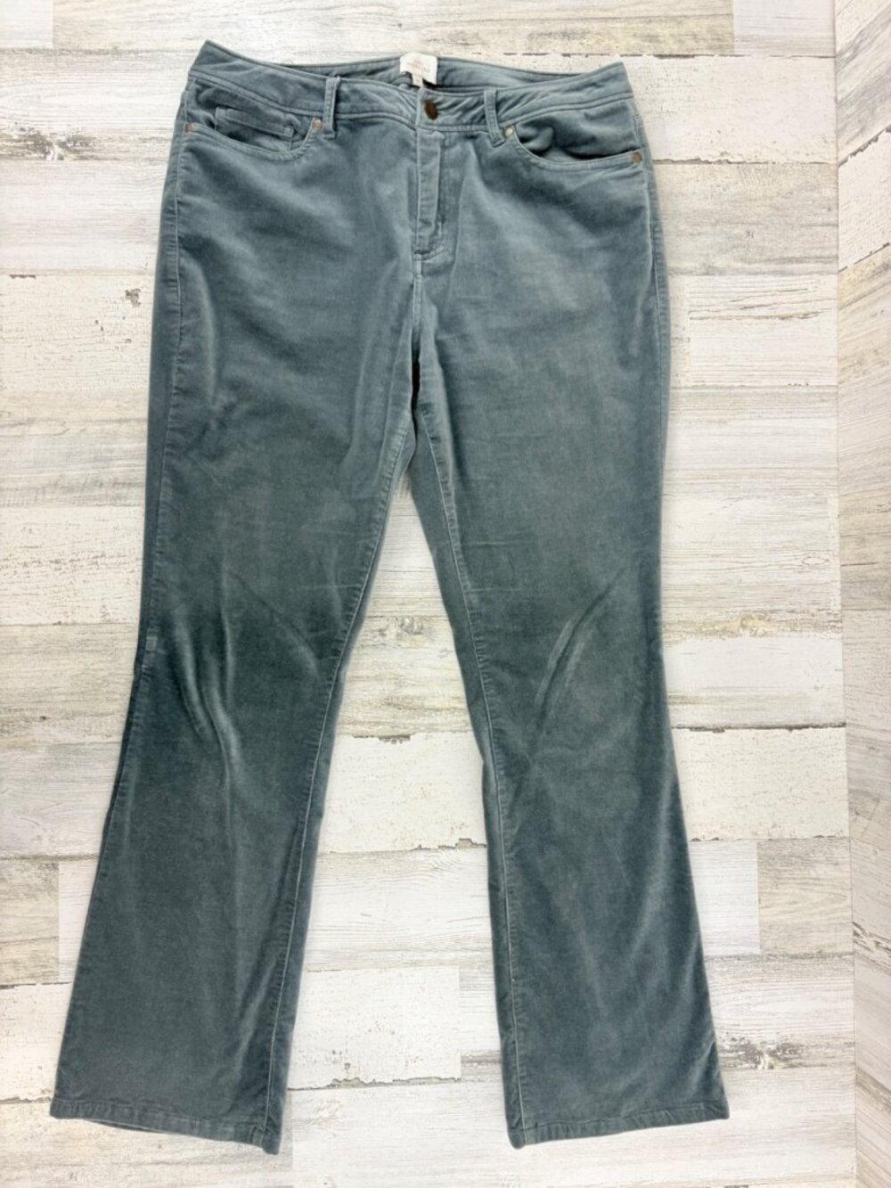 ANN MASHBURN Velvet Kick Flare Pant in Green Womens 29